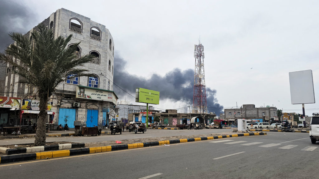 Source-feed image associated with Iranian-backed Houthis kill 6 in attack on vessel, and other developments in the Mideast