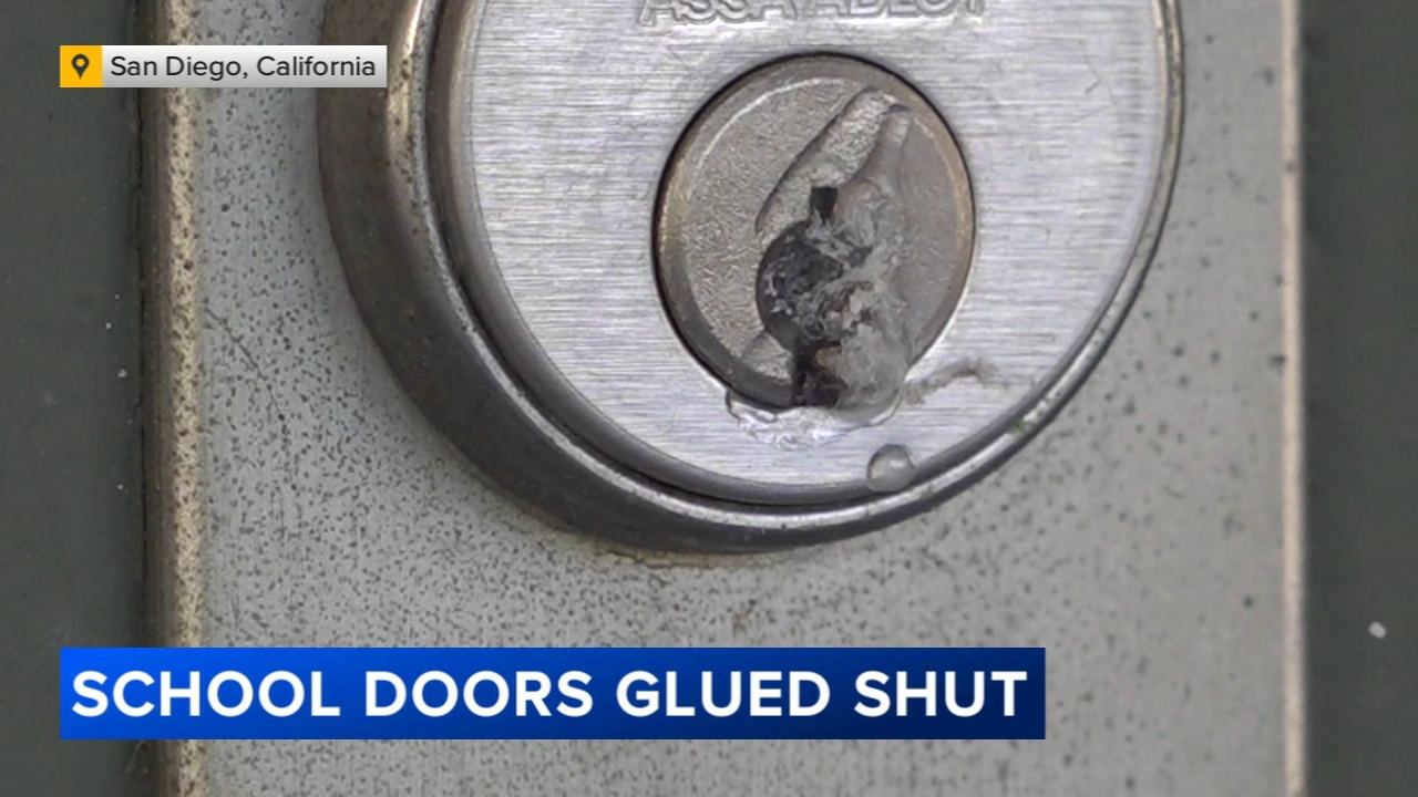 Source-feed image associated with Suspect glues 200 doors shut at California high school; $70K in damage reported