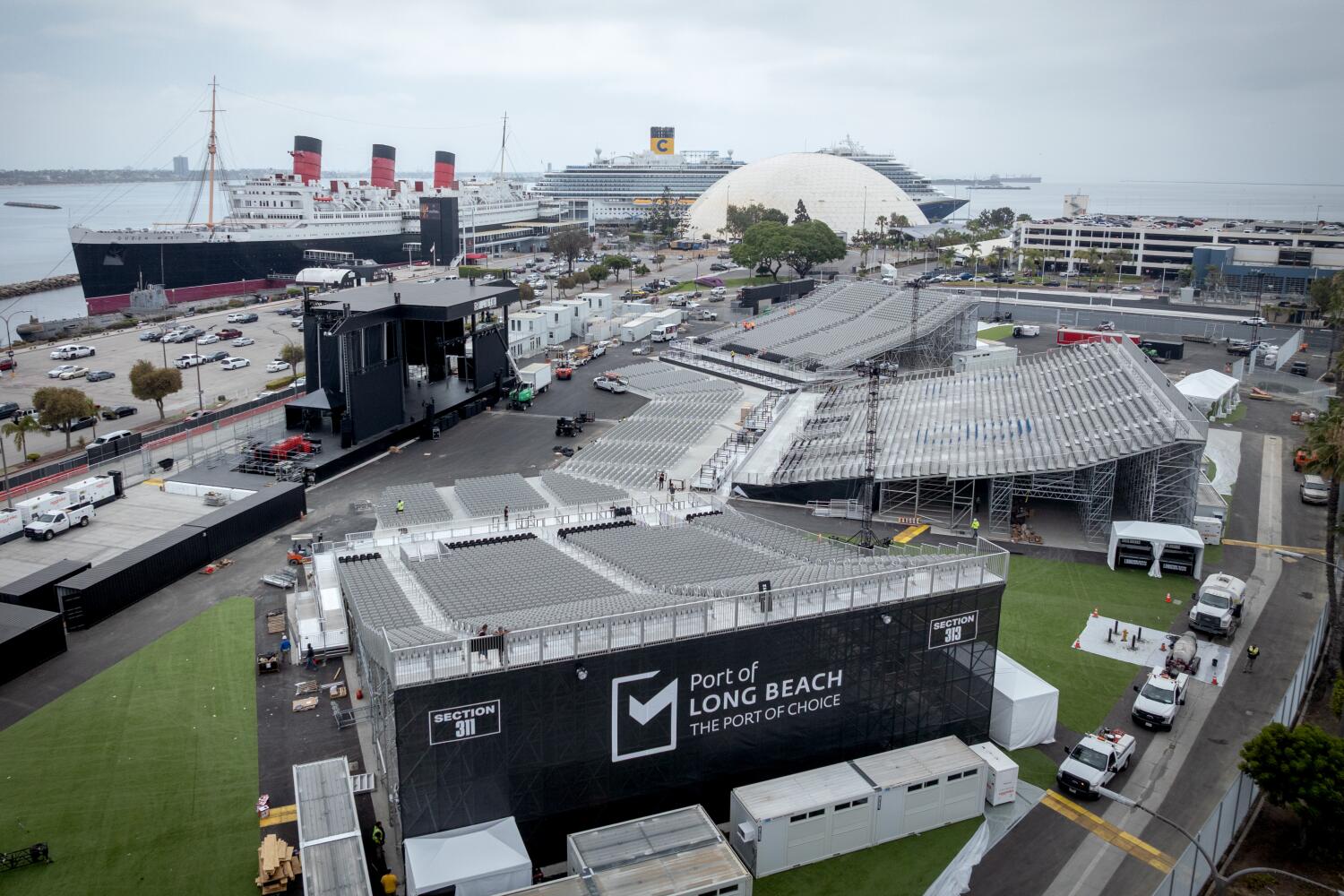 Source-feed image associated with Hollywood Bowl but by the water? Long Beach takes a first step with temporary amphitheater