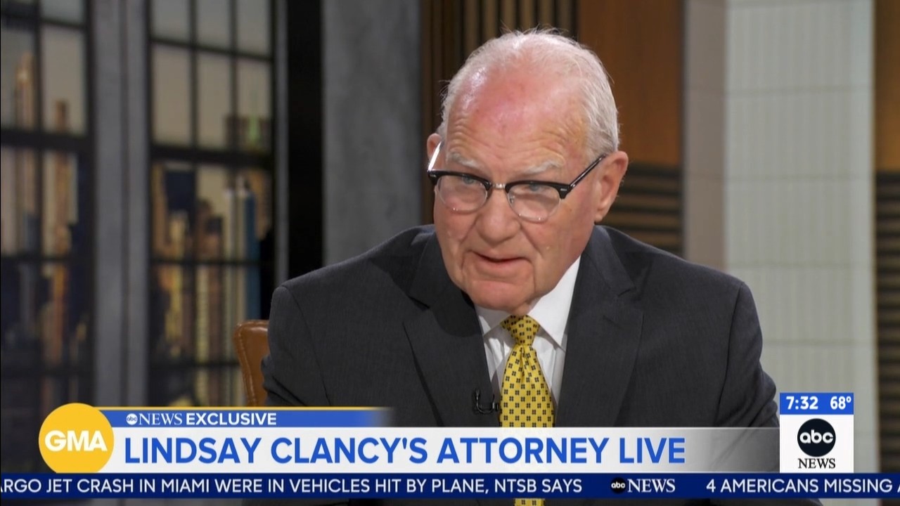 Source-feed image associated with Lindsay Clancy's attorney Kevin Reddington asks Trump for pardon after mistrial