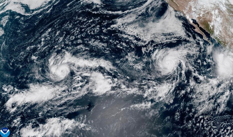 Image from linked report: The Pacific is churning with hurricanes. The Atlantic is quiet. Blame El Niño