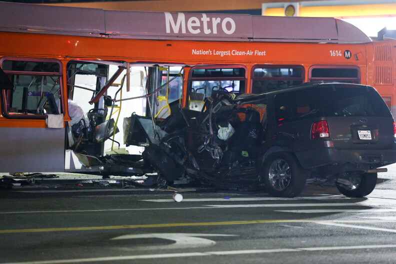 Source-feed image associated with Driver who slammed into a Metro bus in Chatsworth was under the influence, LA DA says