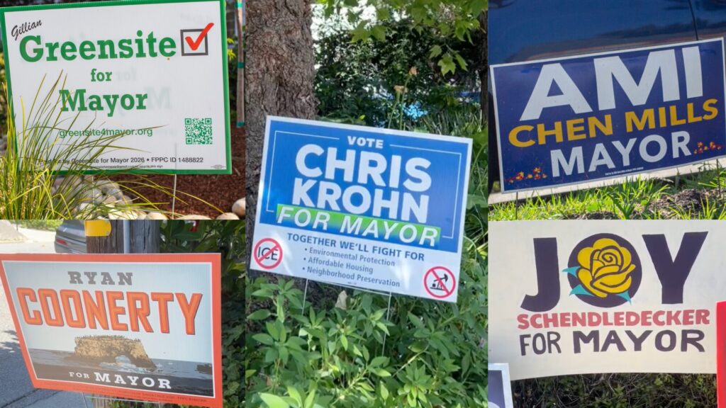 Source-feed image associated with Mayoral race: Coonerty leads a field of five in early count