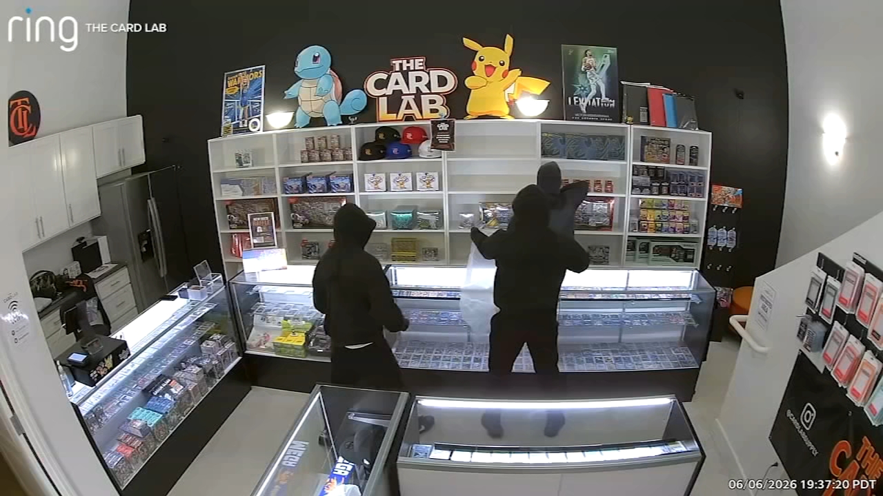Source-feed image associated with VIDEO: Thieves take 39 seconds to steal $15K worth of Pokémon cards from Bay Area store