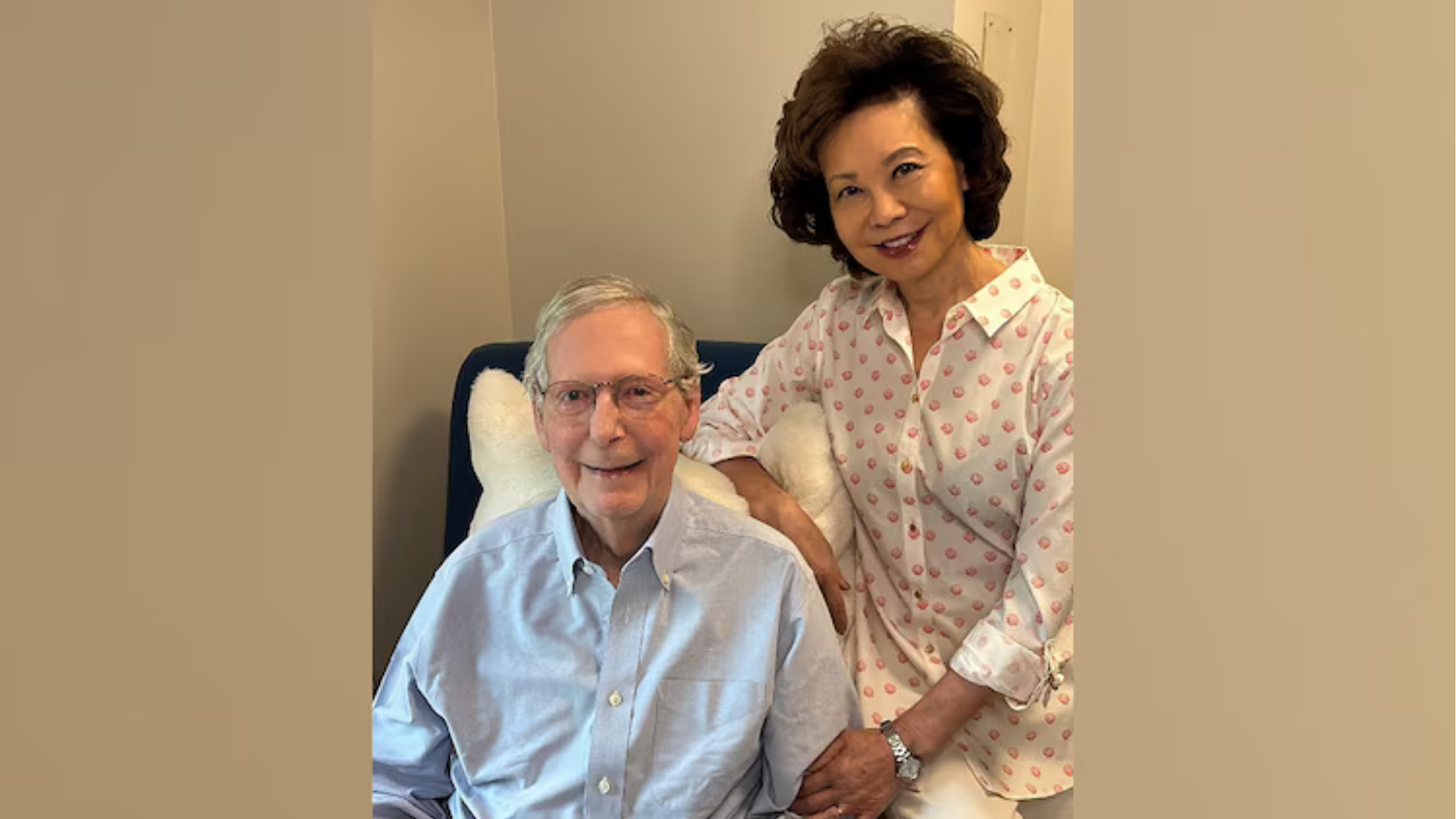 Source-feed image associated with Mitch McConnell still in rehabilitation facility, will miss upcoming Kentucky political event, his office says
