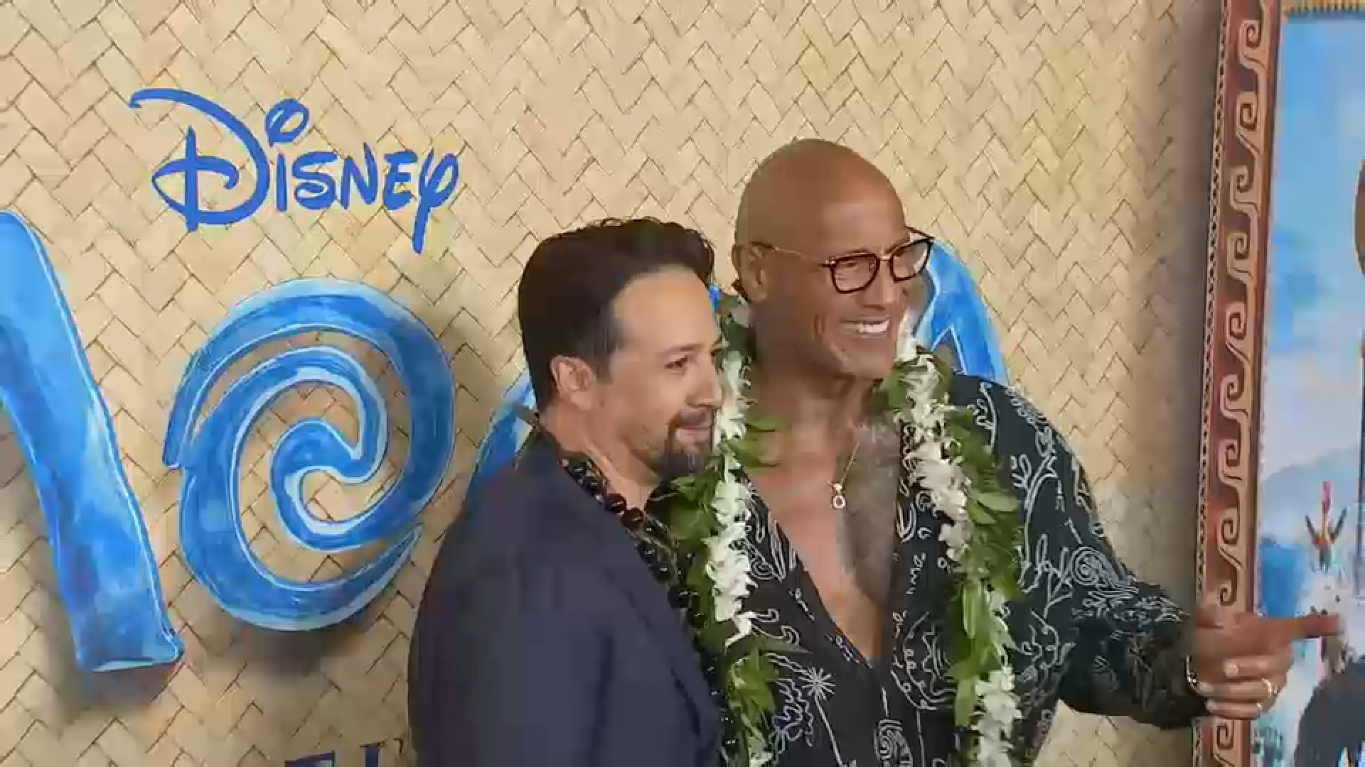 Source-feed image associated with NYC premiere of live-action 'Moana' held in Lin-Manuel Miranda's neighborhood of Washington Heights