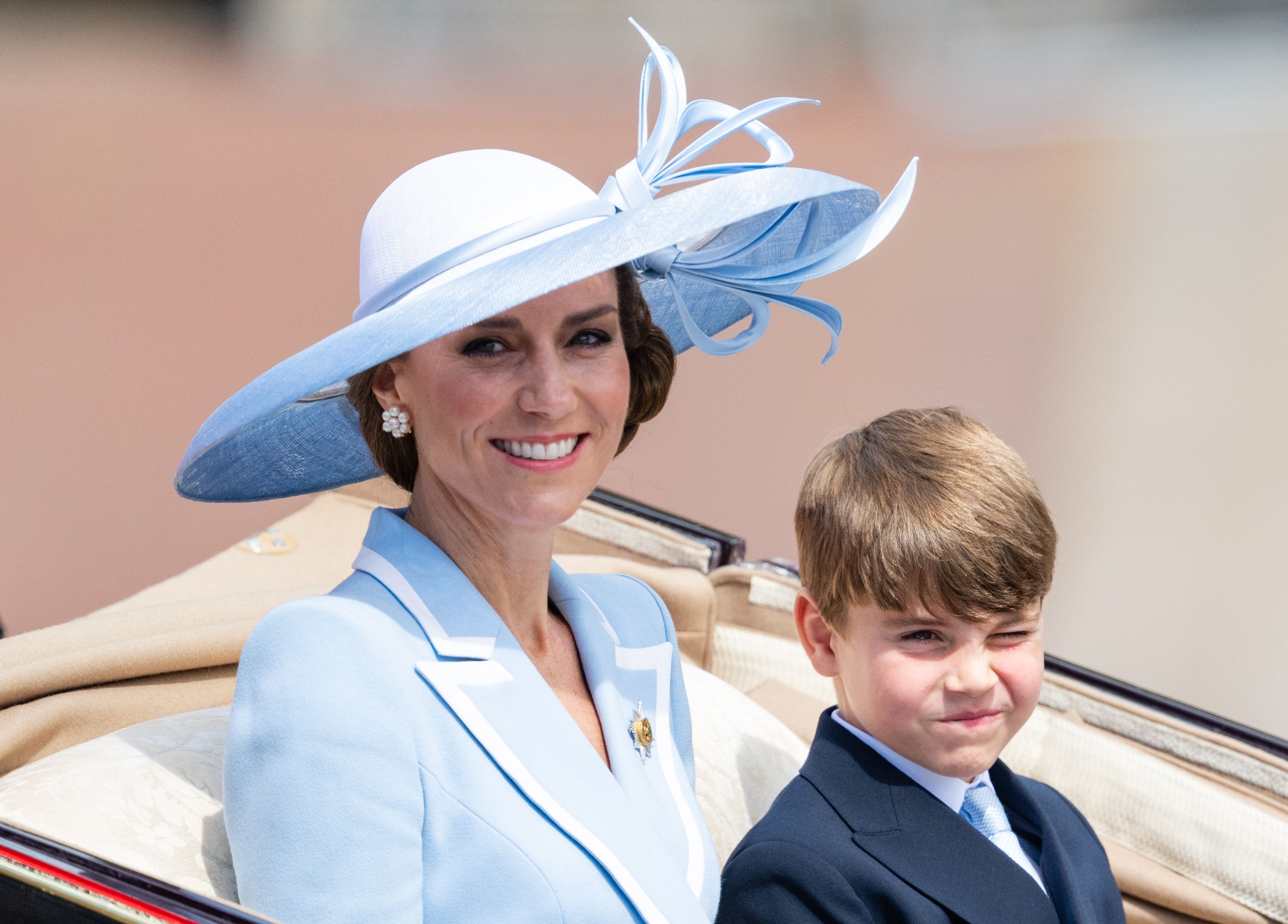 Source-feed image associated with Kate Middleton, Princes George and Louis Have a Matching Mother-Son Moment at Trooping the Colour 2026