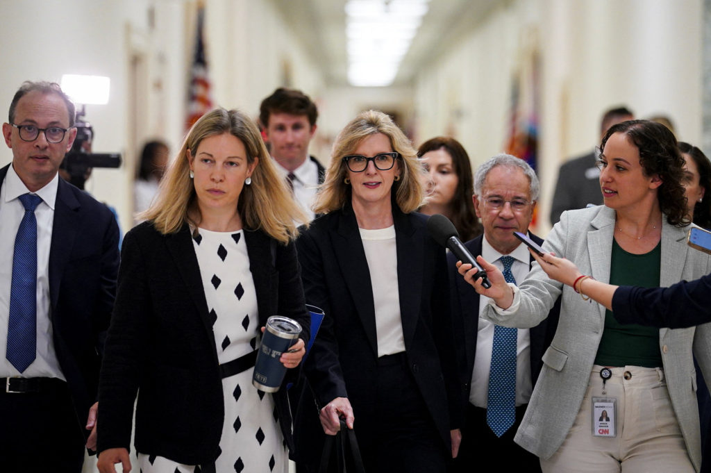 Source-feed image associated with WATCH: House lawmakers speak ahead of Kathy Ruemmler interview in Epstein probe