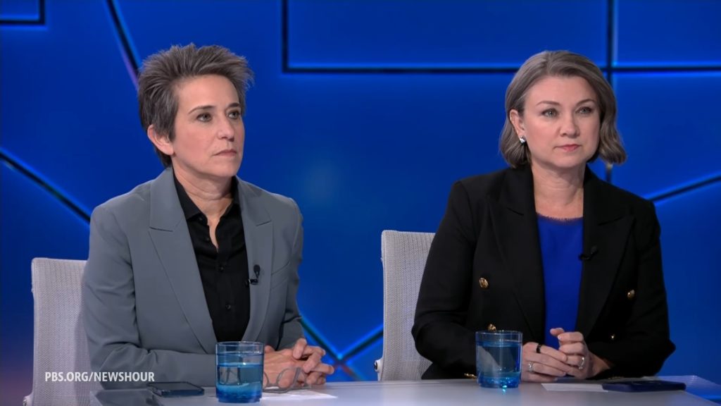 Source-feed image associated with Tamara Keith and Amy Walter on Trump's focus on the SAVE Act