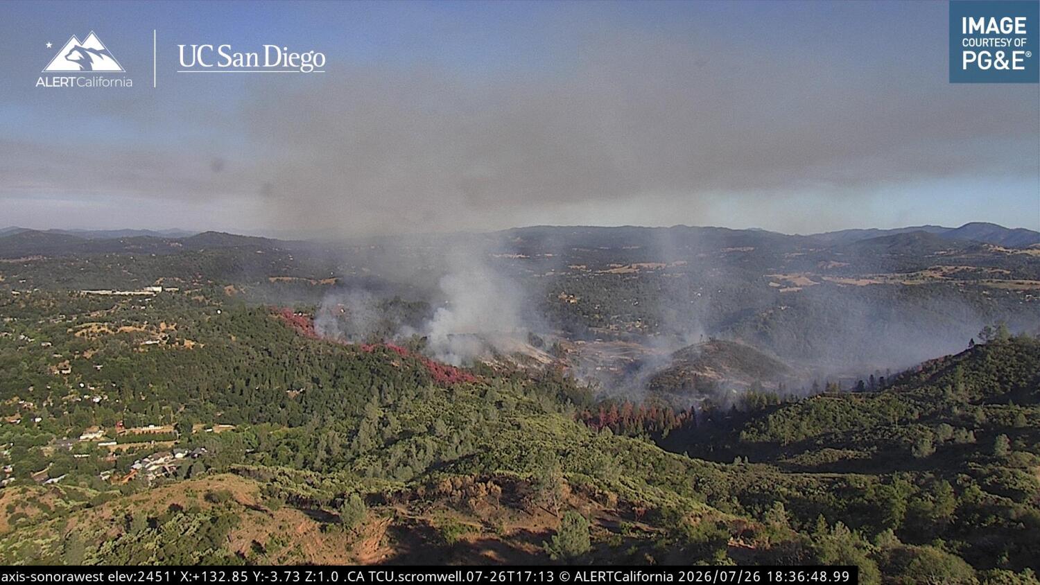 Source-feed image associated with Dove fire burns near Yosemite, prompting evacuation orders in Sonora