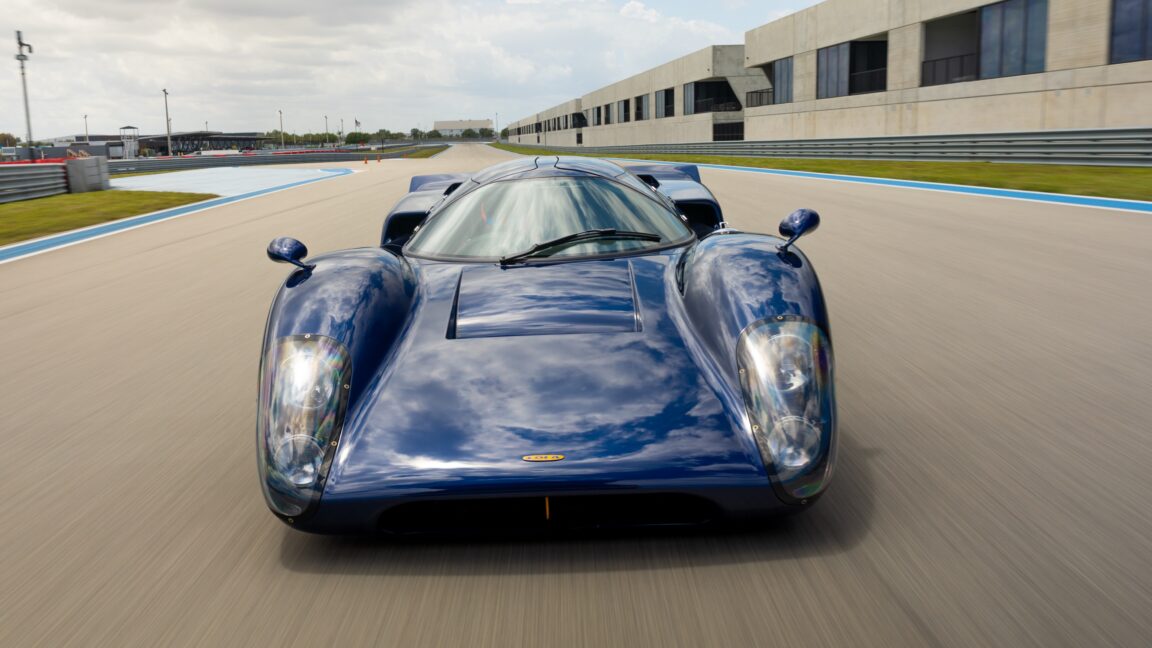 Source-feed image associated with This race car is made from plant fibers, volcanoes, ... and seawater?