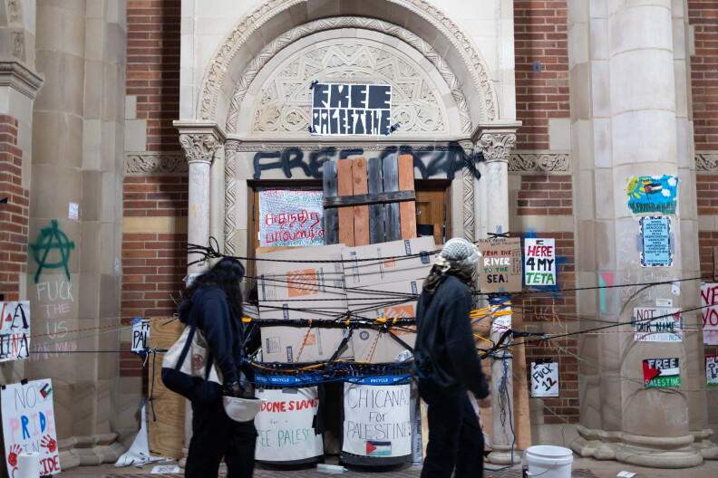 Image from linked report: UCLA's 'excessive' response to anti-war encampments chilled student activism, report says