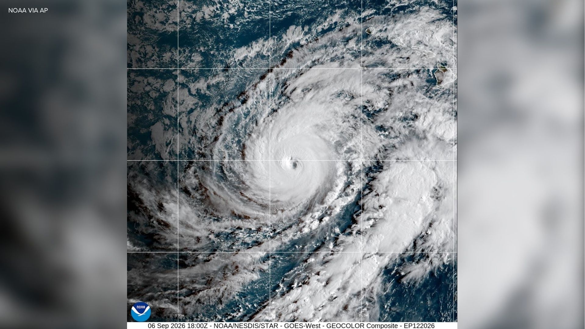 Source-feed image associated with Hawaii residents told to expect tropical storm conditions as Hurricane Lowell passes to the west