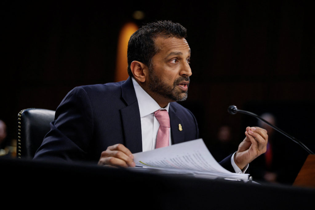 Source-feed image associated with WATCH: Patel grilled on whether he'll send FBI agents to the polls in November
