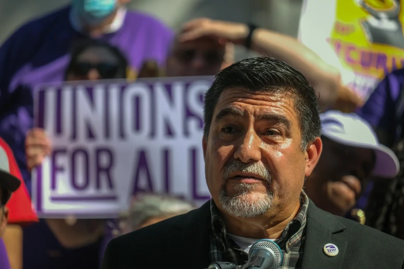 Source-feed image associated with Feds move to drop case against LA labor leader David Huerta