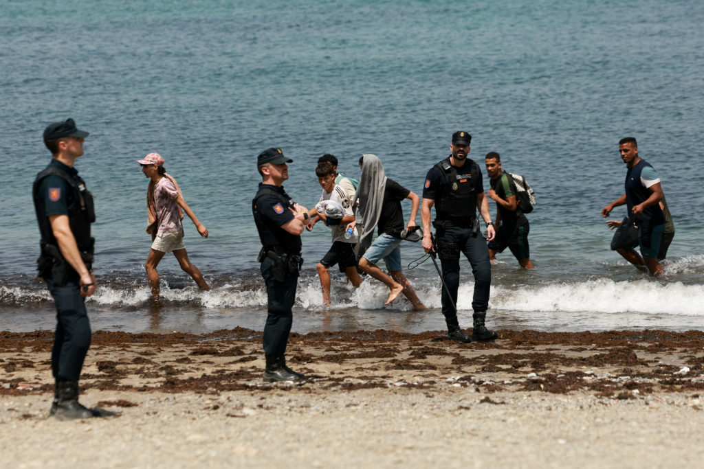 Source-feed image associated with Spain installs sea barrier on Ceuta's border with Morocco after frontier rush that killed 67