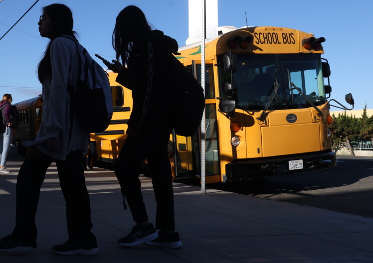 Source-feed image associated with LAUSD students head back to school. Ambition is high but enrollment is down and money is tight