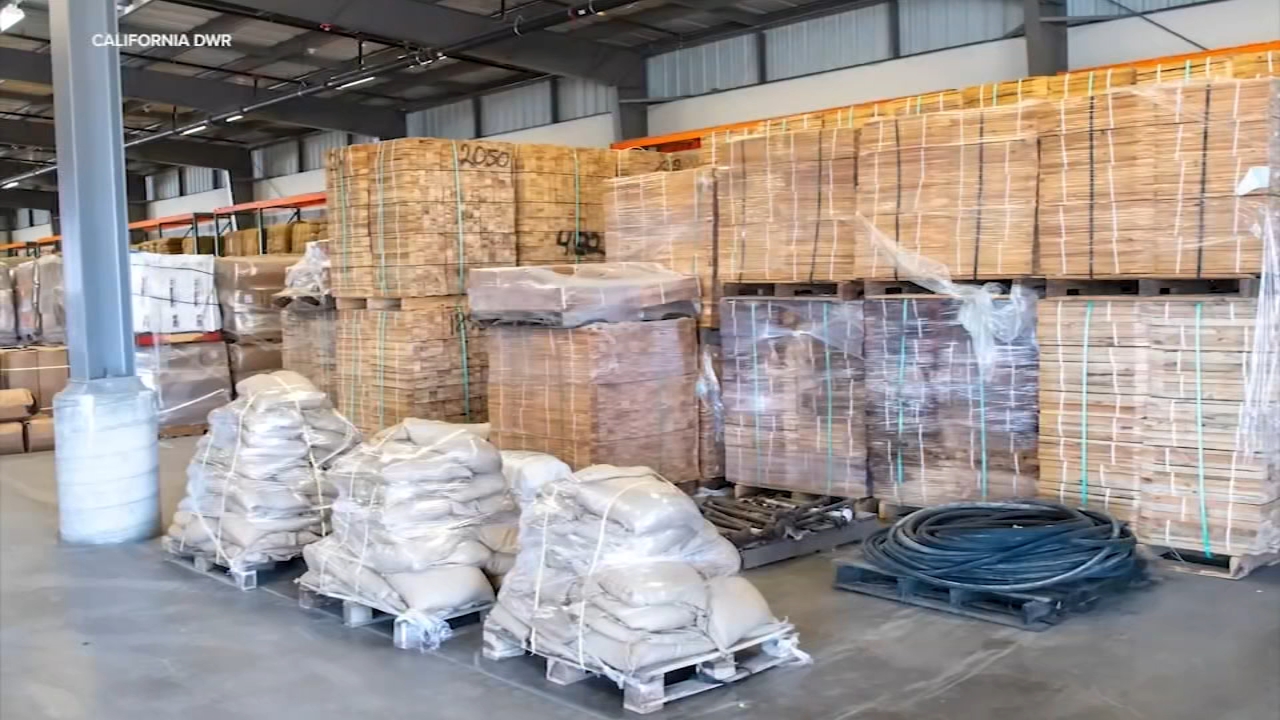 Image from linked report: State flood supplies arrive in North Bay as officials prepare for potential El Niño impacts
