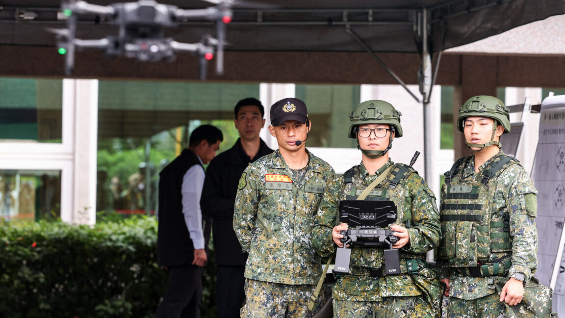 Source-feed image associated with As China looms, Taiwan makes more drones for defense and the US military