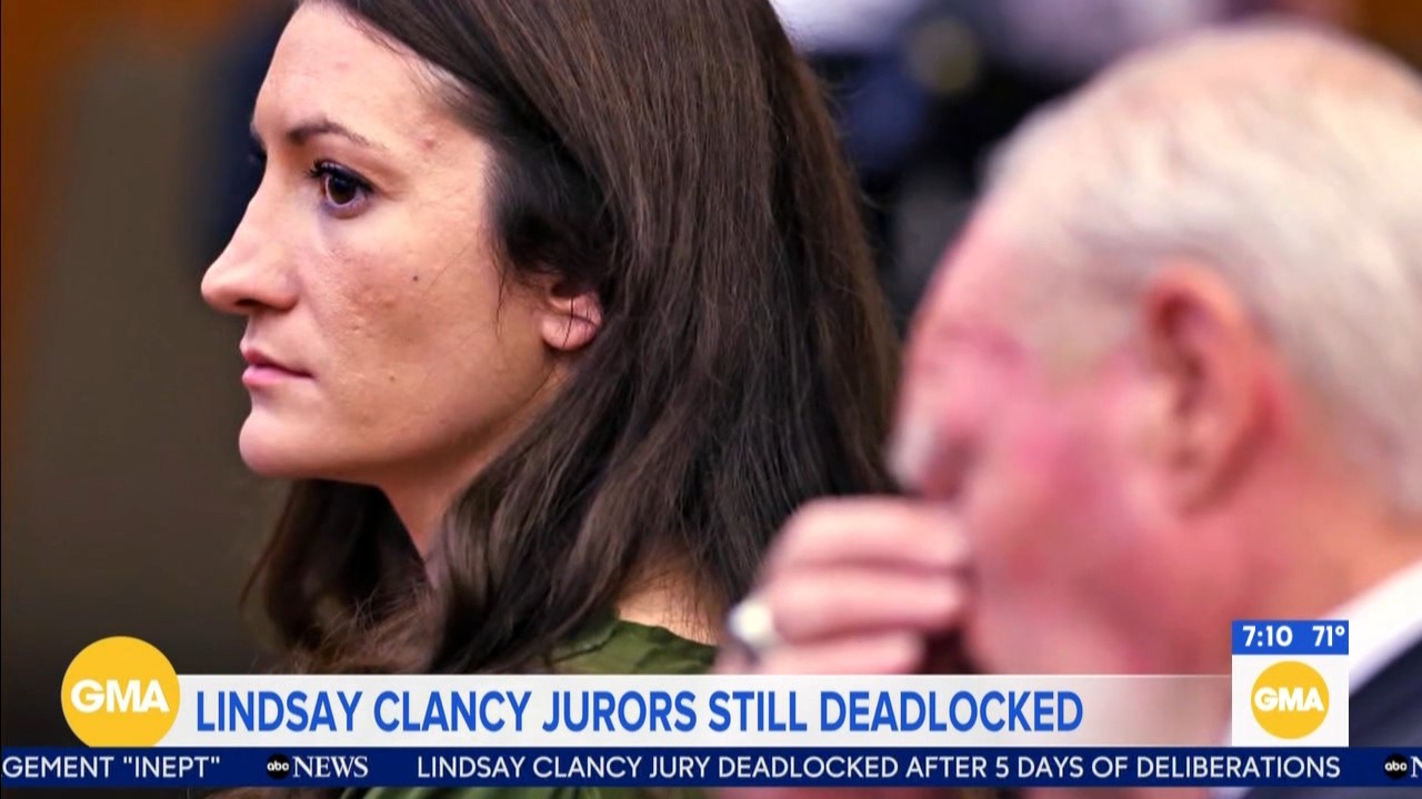 Source-feed image associated with Lindsay Clancy trial: Deadlocked jury returns for sixth day of deliberations