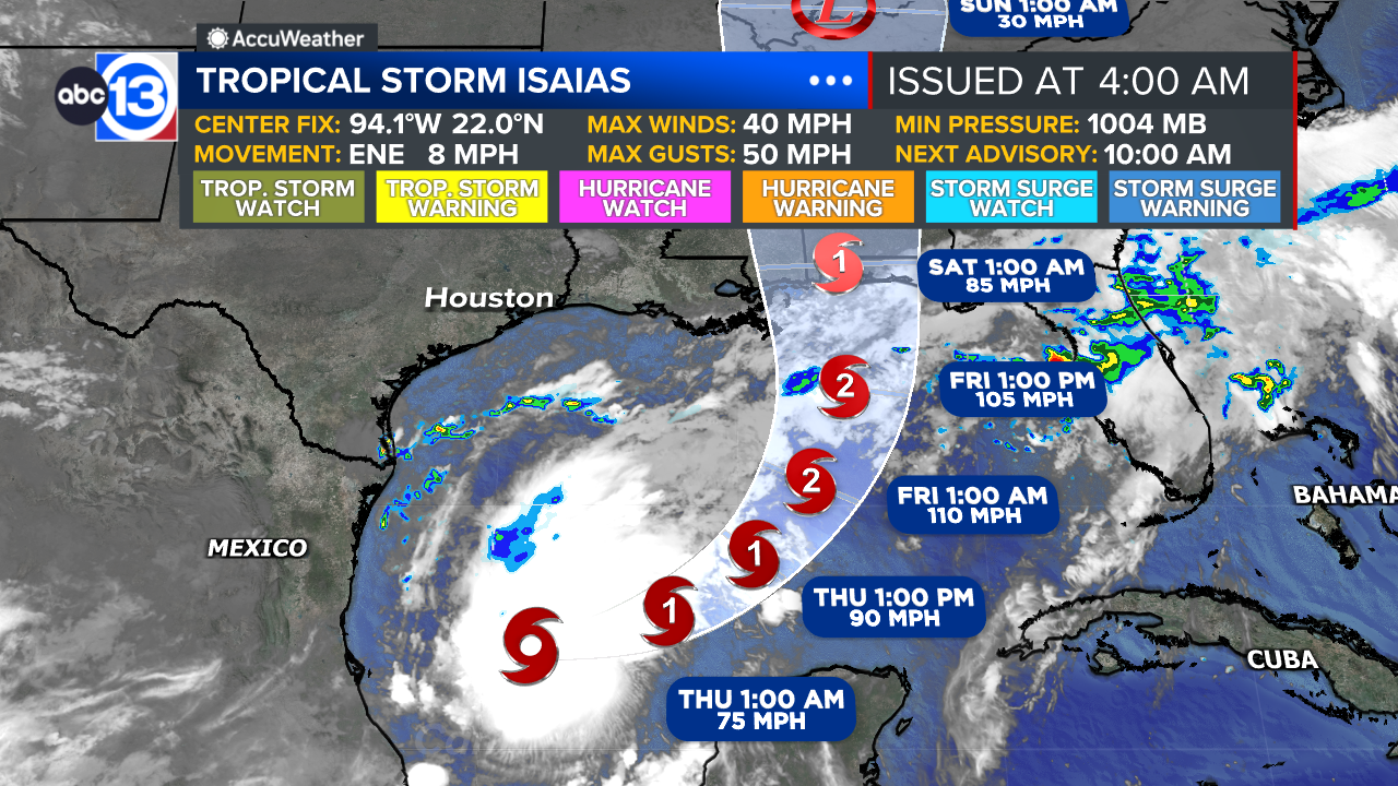 Image from linked report: Isaias made landfall near Destin Florida