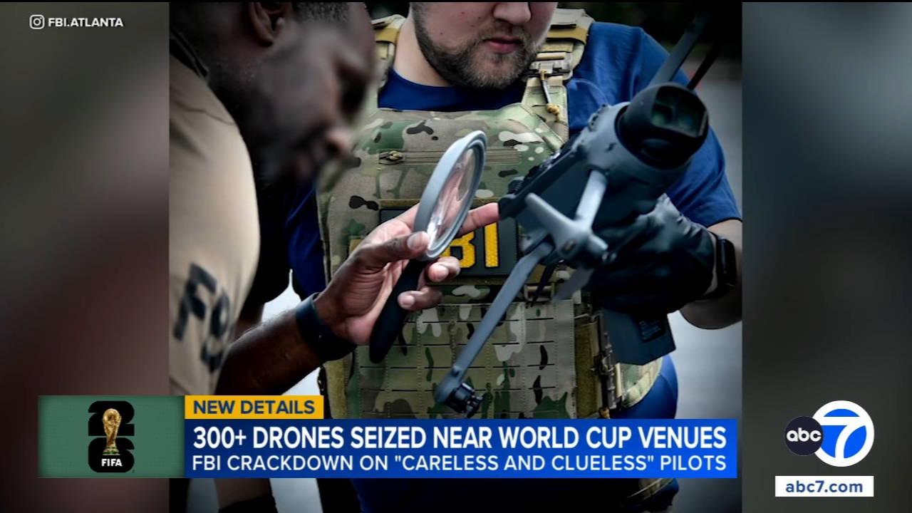 Source-feed image associated with More than 300 drones have been seized since start of World Cup, officials say