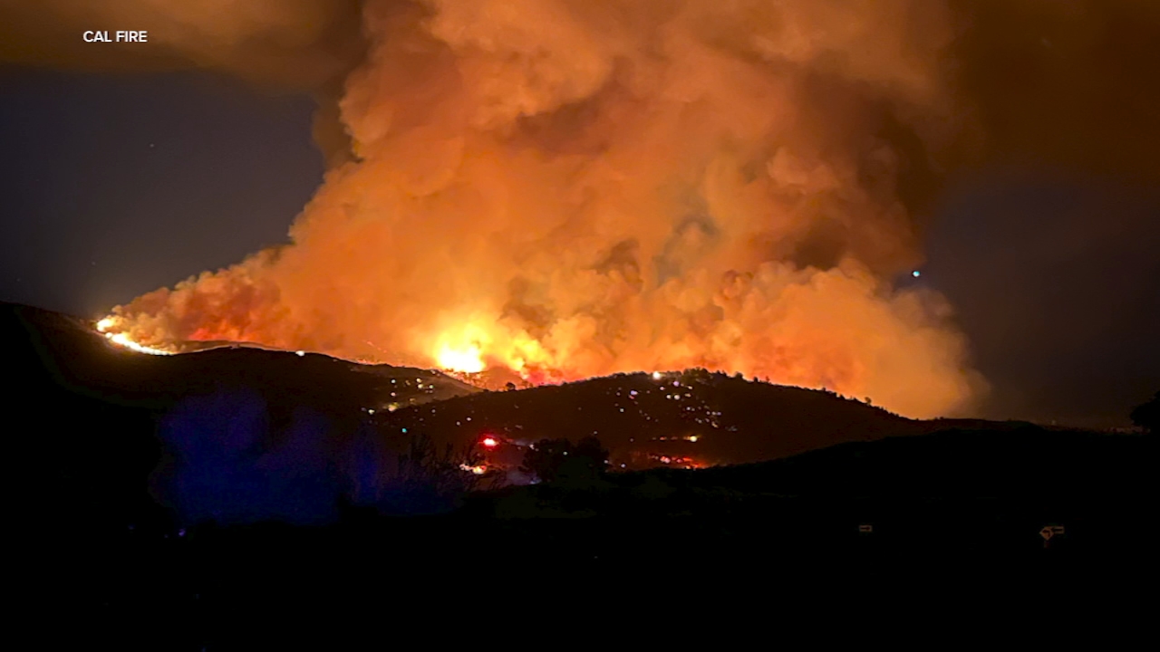 Source-feed image associated with Calaveras Co. wildfire prompts state of emergency, school cancellations