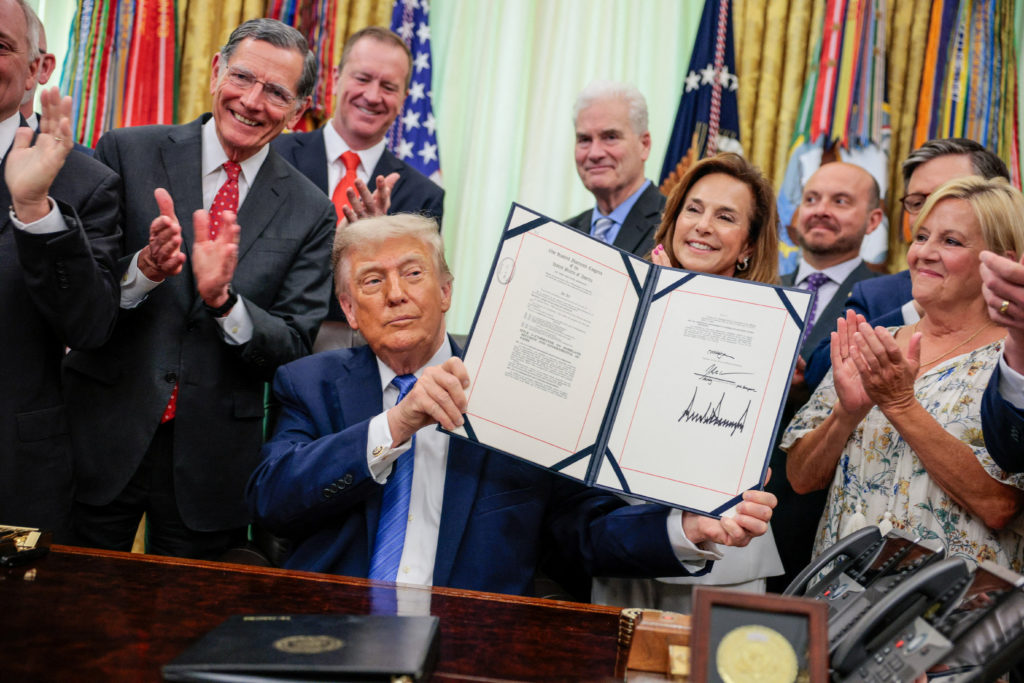 Source-feed image associated with WATCH: Trump signs the $70 billion Secure America Act for immigration enforcement