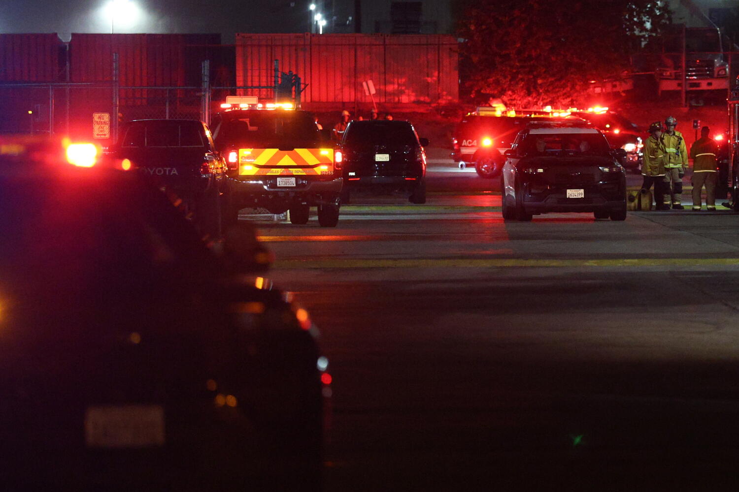 Source-feed image associated with NBC4 helicopter crashes in Chatsworth, killing 3, after deadly Metro bus crash: 'A deeply traumatic day'