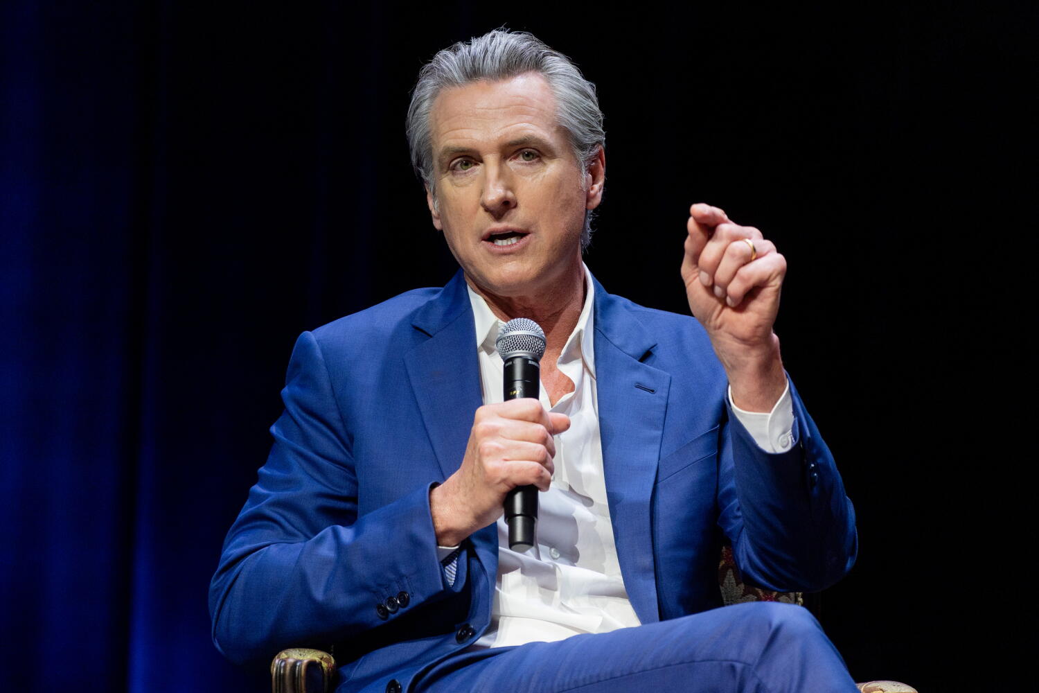 Source-feed image associated with Newsom's defamation case against Fox News scheduled for trial in 2028