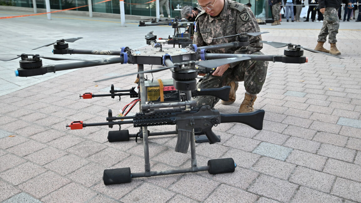 Source-feed image associated with South Korea plans to train entire military as "drone warriors"