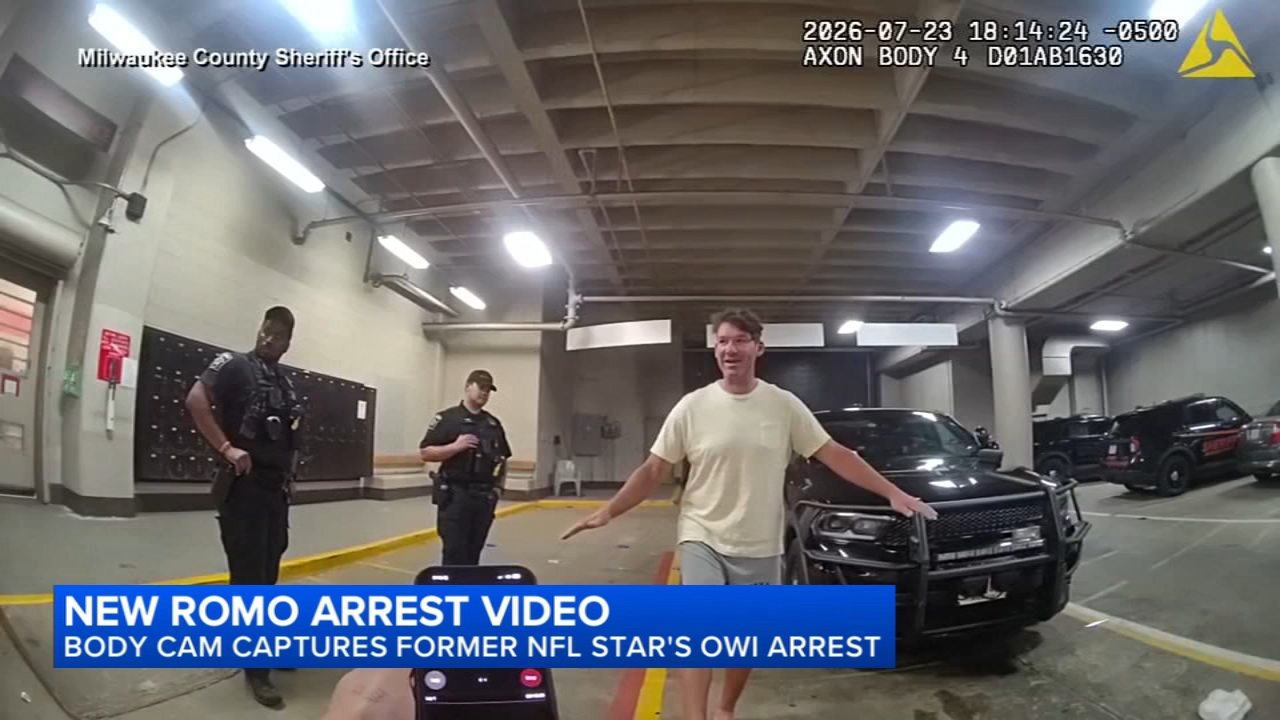 Source-feed image associated with Body camera video shows Tony Romo operating while intoxicated arrest in Wisconsin