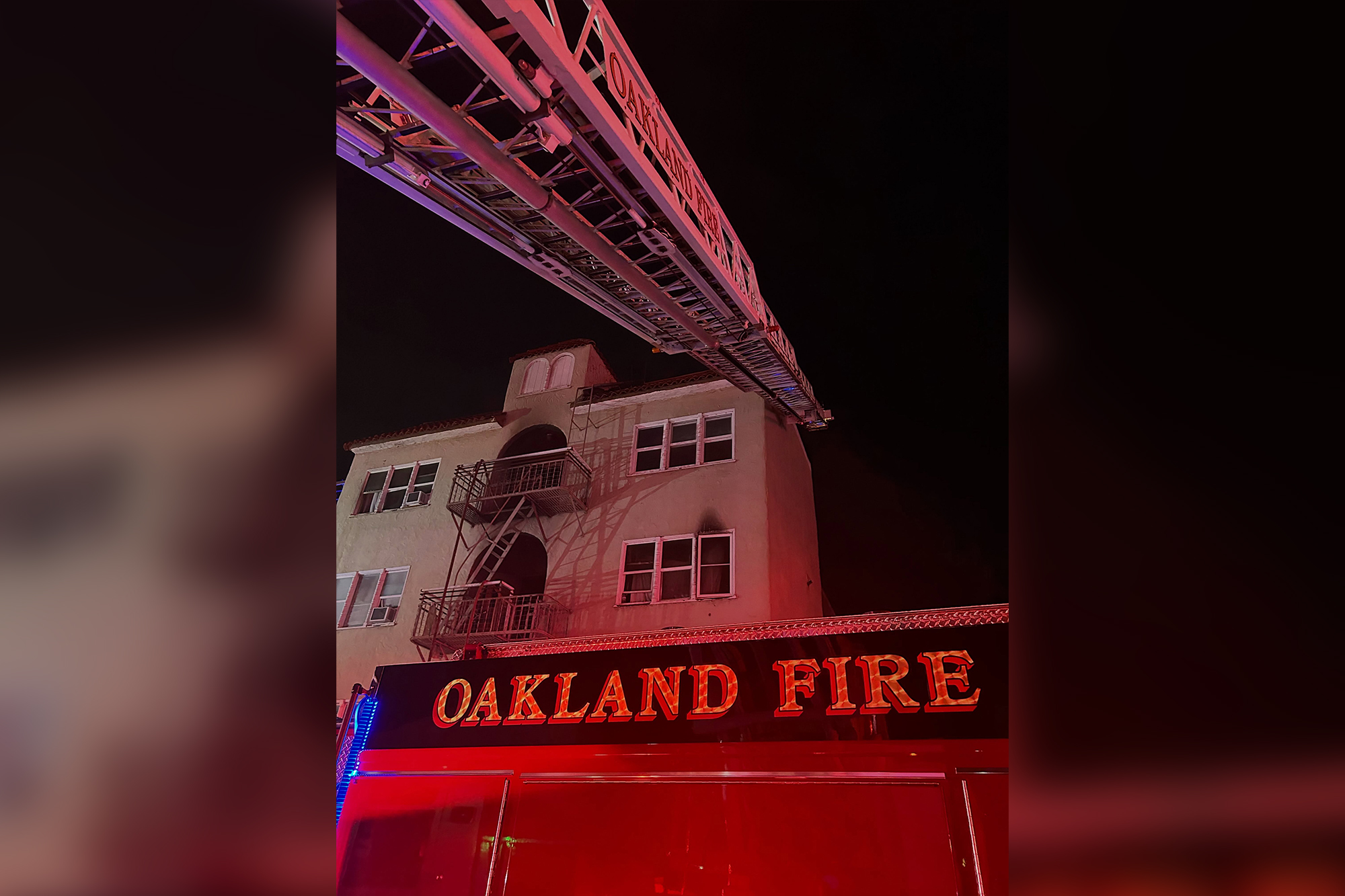 Image from linked report: Displaced Tenants From Oakland Apartment Fire Say They Lost Everything