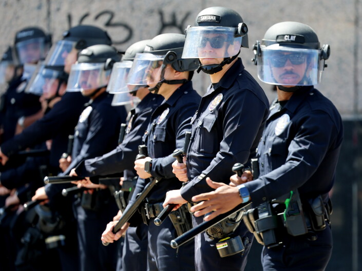 Source-feed image associated with Reports of possible unlawful conduct by immigration officers increased in June, LAPD says
