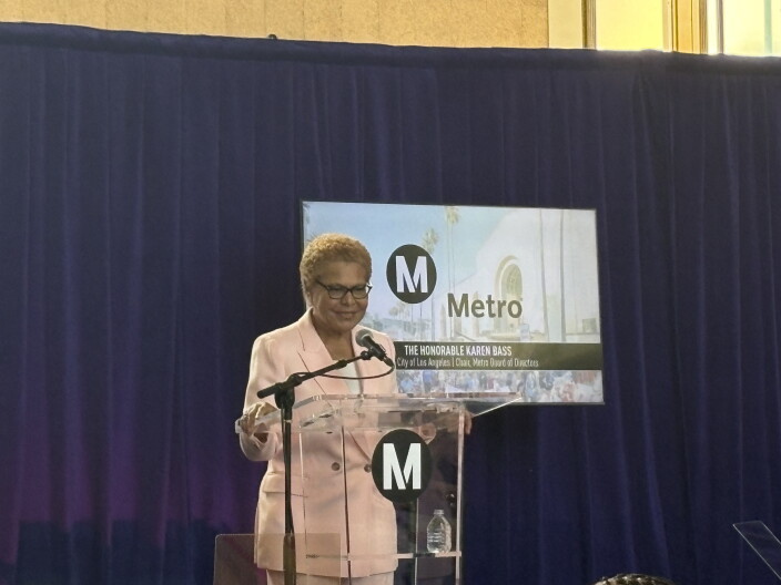 Source-feed image associated with LA Mayor Bass previews ‘fare-free’ system as she takes the Metro Board chair gavel for a second time