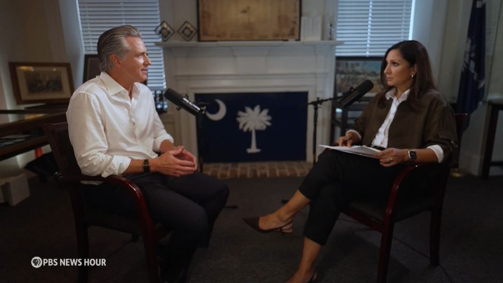 Source-feed image associated with Gavin Newsom on how to beat the GOP: 'Democrats need to grow a backbone'