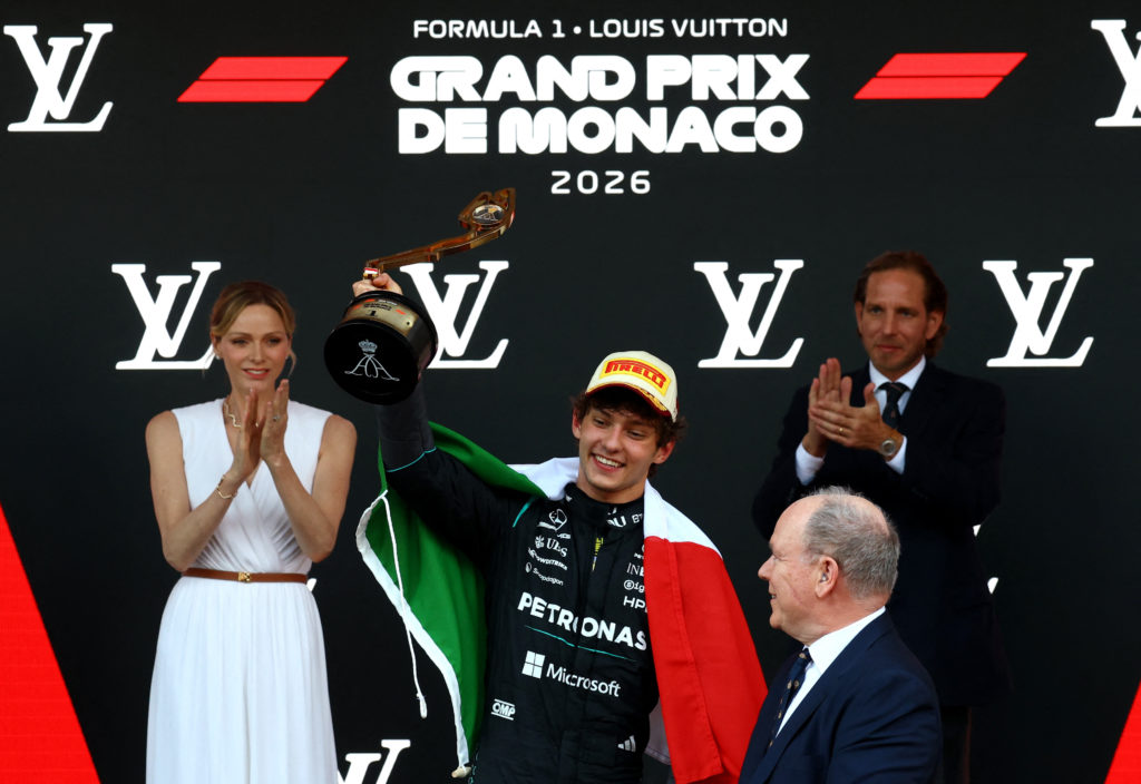 Source-feed image associated with Kimi Antonelli wins Monaco Grand Prix, sets record as youngest winner in race history
