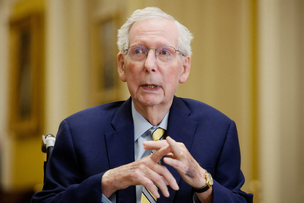 Source-feed image associated with WATCH: McConnell returns to the Senate for the first time since his June hospitalization