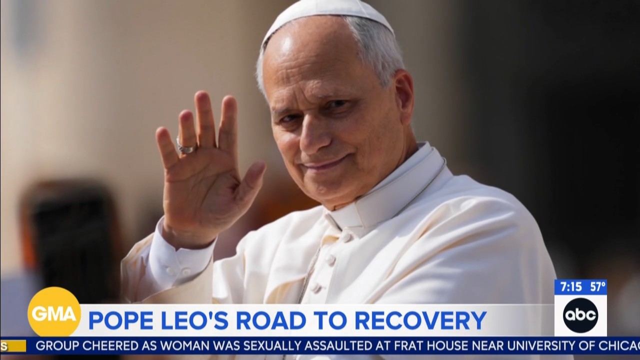 Image from linked report: Pope Leo 'slept well' as his lung cancer recovery continues, Vatican says