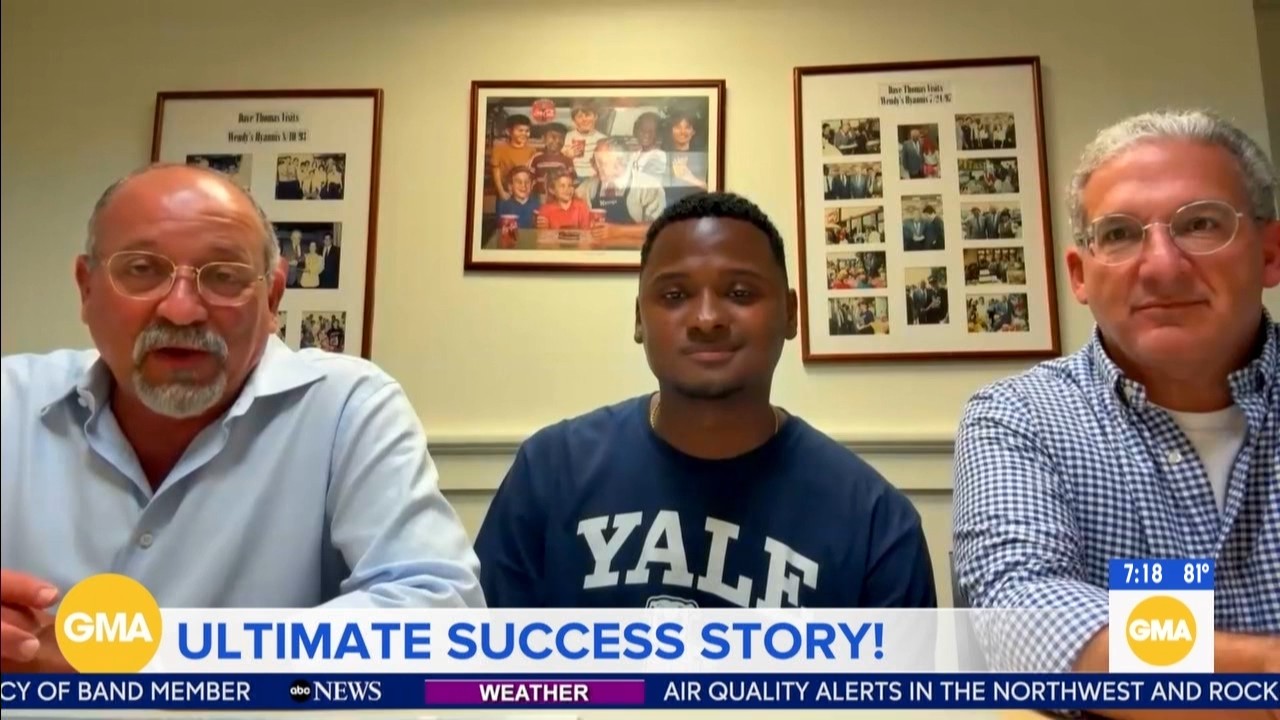 Source-feed image associated with Wendy's worker Thalles De Souza heading to Yale after managers help him pay for school