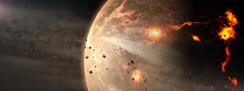 Source-feed image associated with The missing 500 million: Cosmic bombardment melted Earth's first crust
