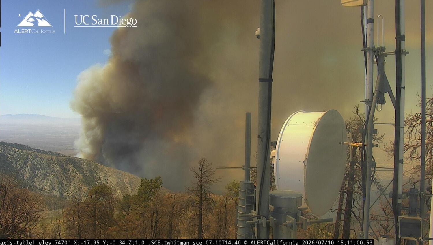 Source-feed image associated with Summit fire grows to 2,679 acres amid SoCal heat wave, looming monsoon conditions