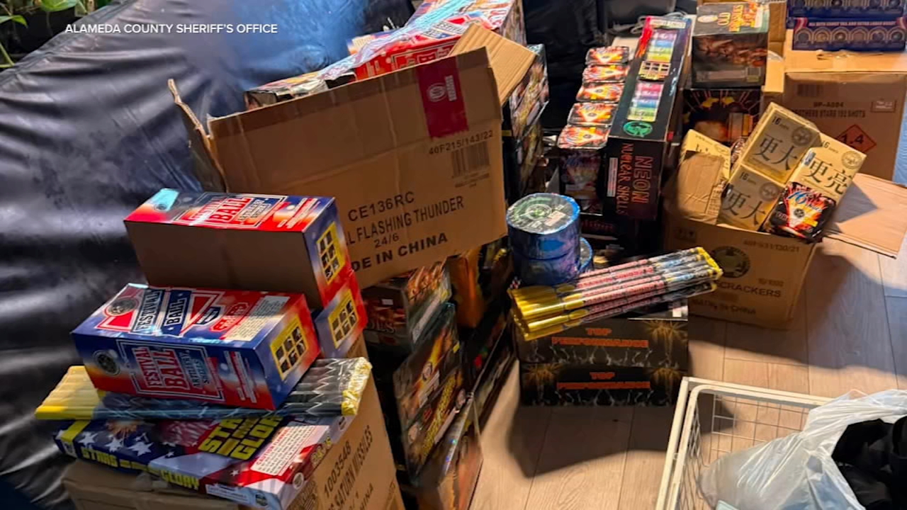 Source-feed image associated with Over 500lbs of illegal fireworks seized from San Leandro home, sheriff's office says