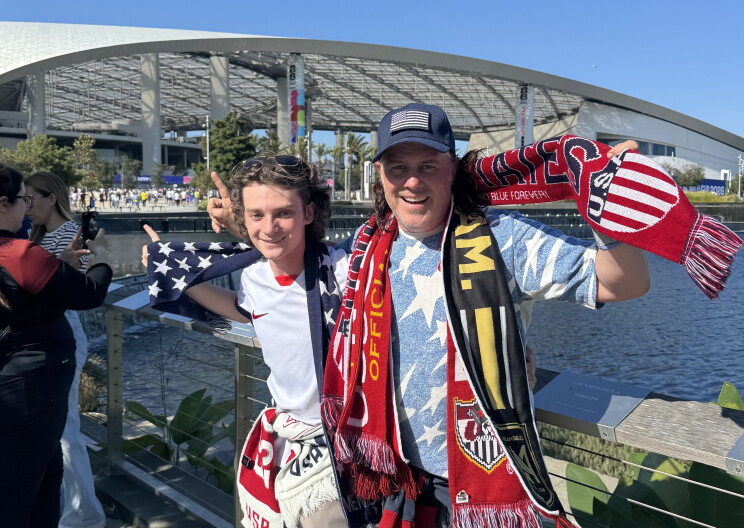 Source-feed image associated with Farewell to Team USA's World Cup run. This diehard fan in LA will root for you again next time