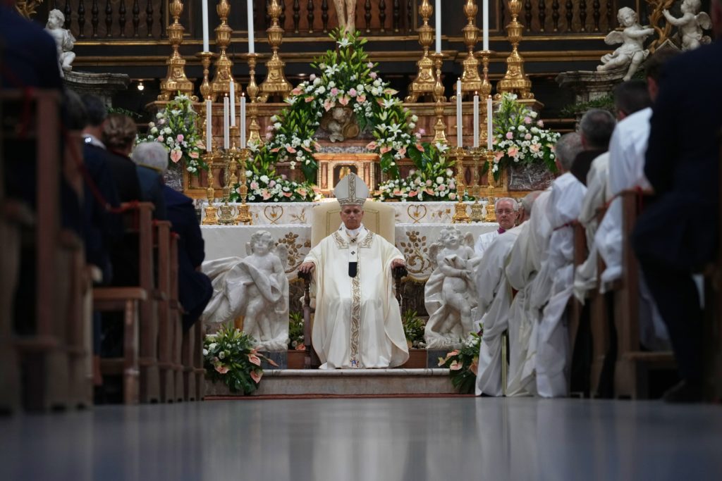 Source-feed image associated with Pope Leo returns to sanctuary where he prayed after election and unveils a fresco depicting the event