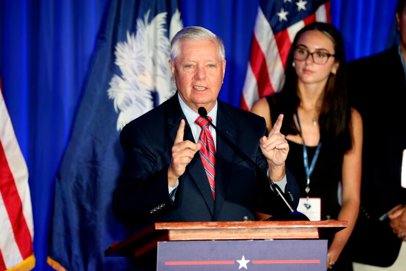 Source-feed image associated with Sen. Lindsey Graham of South Carolina, Trump ally and foreign policy hawk, dies at 71