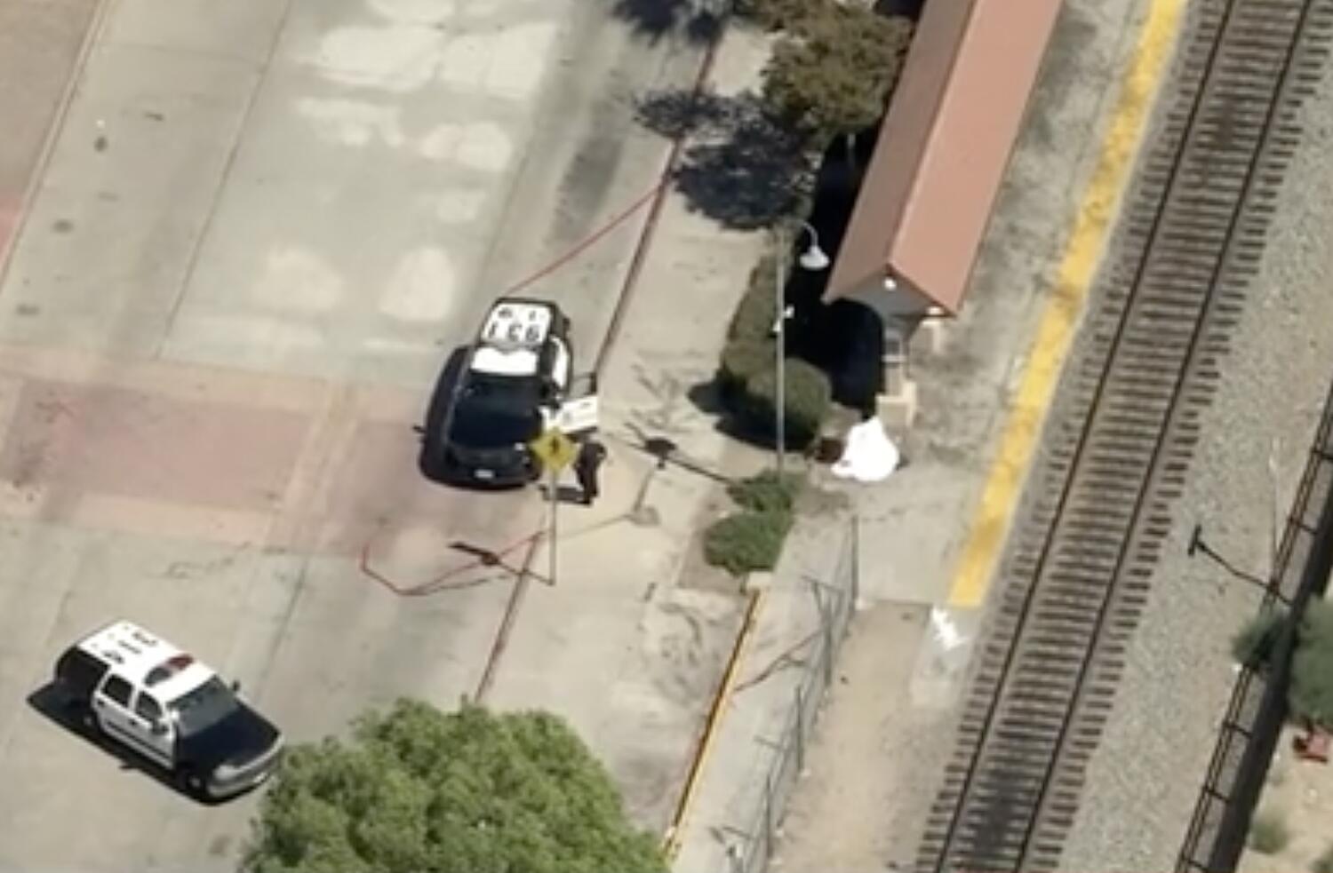 Source-feed image associated with Man stabbed to death on Metrolink platform in San Fernando Valley