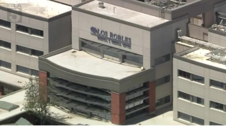 Source-feed image associated with Simi Valley police shoot suspect inside Thousand Oaks hospital, spurring huge police response