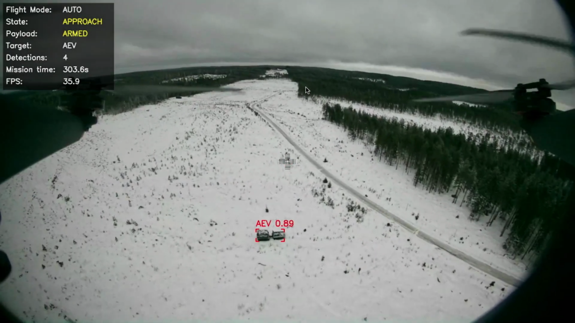 Source-feed image associated with Small AI models let drones autonomously identify and attack battlefield targets