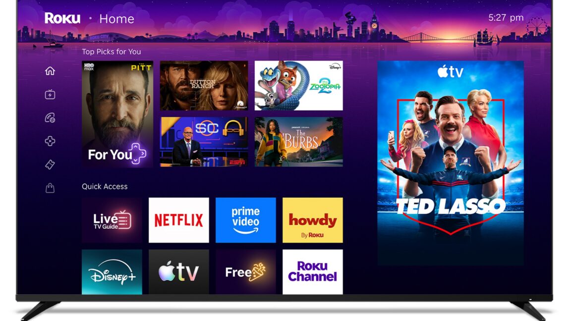 Source-feed image associated with Roku OS’s home screen now features a large, permanent ad